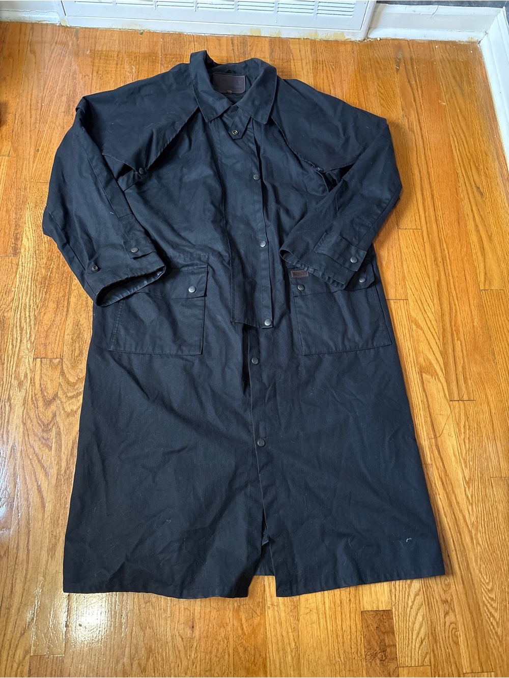 Men's Classic Black Long Trench Coat